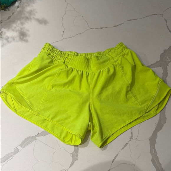 lululemon athletica Pants - lululemon Neon Yellow Hotty hot 4inch low rises